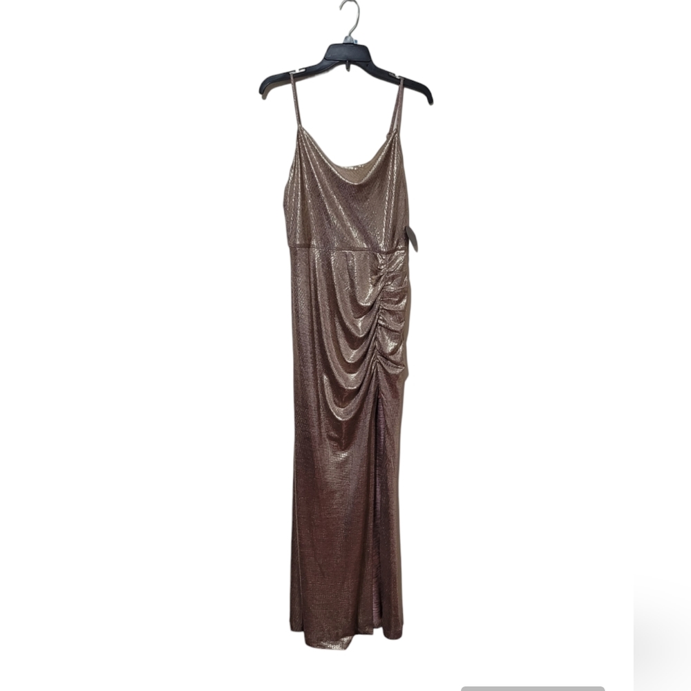 HMS Hot Miami Styles Pink Rose Long Sleeveless Dress LG